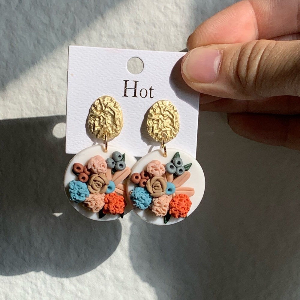 Bouquet Polymer clay earrings